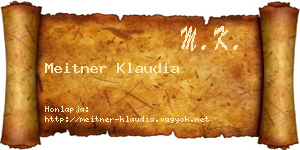 Meitner Klaudia névjegykártya